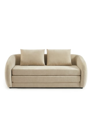 Canapé convertible Paz - Beige - 2   places - Revêtement en tissu chenille