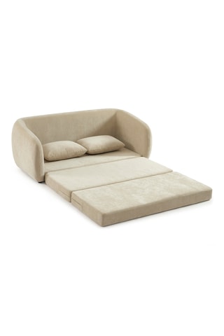 Canapé convertible Paz - Beige - 2   places - Revêtement en tissu chenille