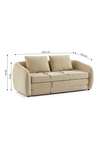Canapé convertible Paz - Beige - 2   places - Revêtement en tissu chenille