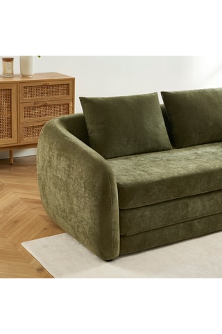 Canapé convertible Paz - Vert - 2 places - Revêtement en tissu chenille