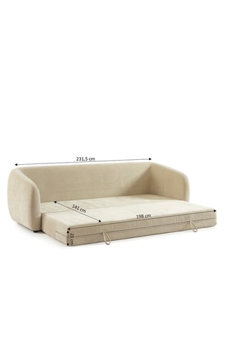 Canapé convertible Paz - Beige - 3 places - Revêtement en tissu chenille