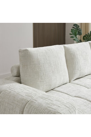 Canapé d'angle droit Aurea - Beige - 4 places - Revêtement en tissu