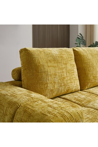 Canapé d'angle droit Aurea - Jaune - 4 places - Revêtement en tissu