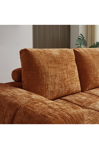 Canapé d'angle droit Aurea - Terracotta 4 places - Revêtement en tissu