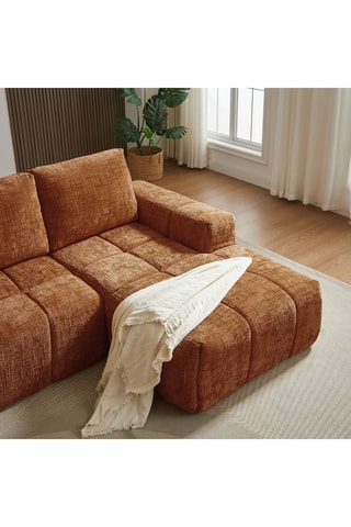 Canapé d'angle droit Aurea - Terracotta 4 places - Revêtement en tissu