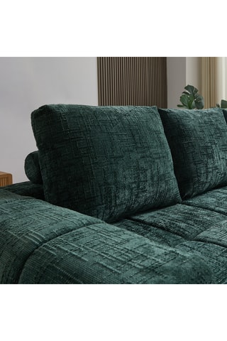 Canapé d'angle droit Aurea - Vert foncé - 4 places - Revêtement en tissu