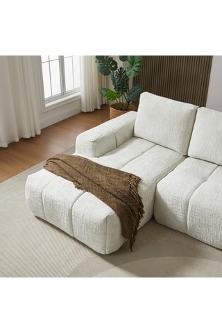 Canapé d'angle gauche Aurea - Beige - 4 places - Revêtement en tissu