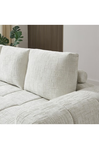 Canapé d'angle gauche Aurea - Beige - 4 places - Revêtement en tissu