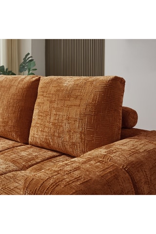 Canapé d'angle gauche Aurea - Marron - 4 places - Revêtement en tissu