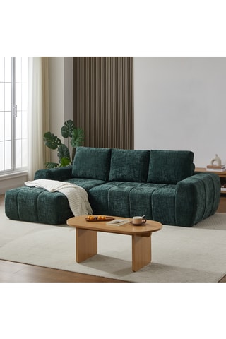 Canapé d'angle gauche Aurea - Vert foncé - 4 places -  Revêtement en tissu