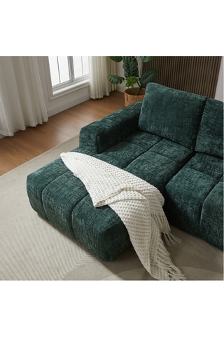 Canapé d'angle gauche Aurea - Vert foncé - 4 places -  Revêtement en tissu