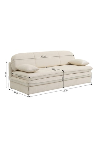 Banquette convertible Cila -  Beige - Beige - Revêtement en tissu