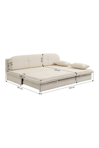Banquette convertible Cila -  Beige - Beige - Revêtement en tissu