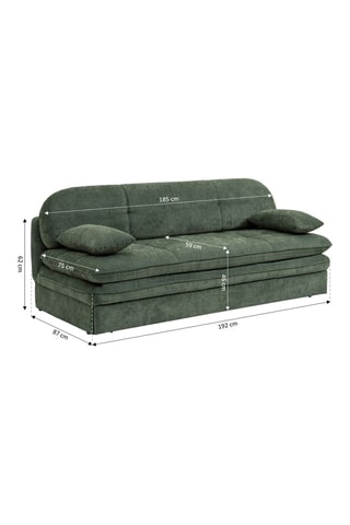 Banquette convertible Cila - Vert -- 3 places - Revêtement en tissu