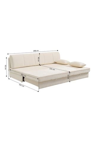 Banquette convertible Luma - Beige - 3 places - Revêtement en tissu
