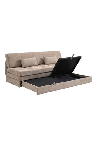 Banquette convertible Luma - Taupe - 3 places - Revêtement en tissu