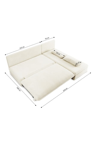 Banquette d'angle Noma - Beige - 4 places - Revêtement en velours côtelé