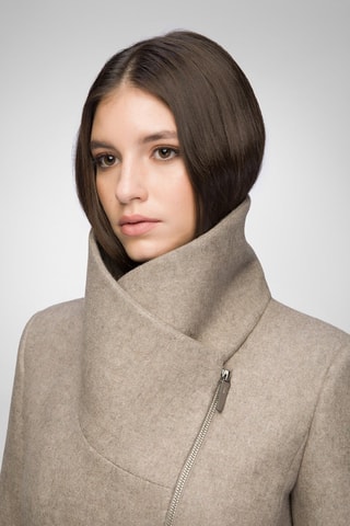 Sobretudo de lã - Cinzento-pérola