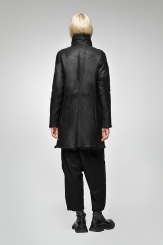 Sobretudo em lã de carneiro - Preto