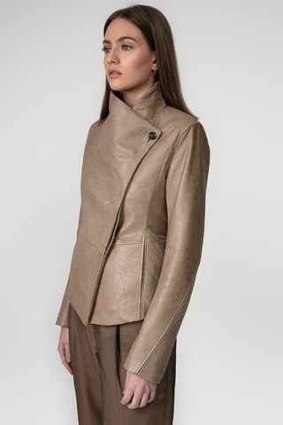 Casaco de couro de cordeiro - Bege