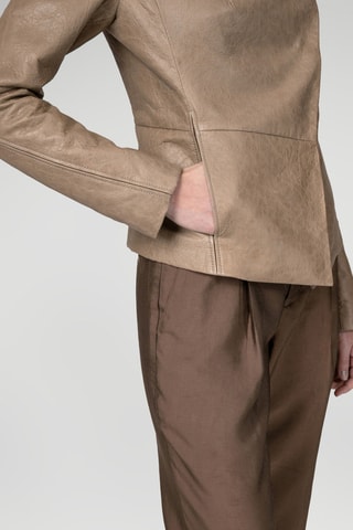 Casaco de couro de cordeiro - Bege