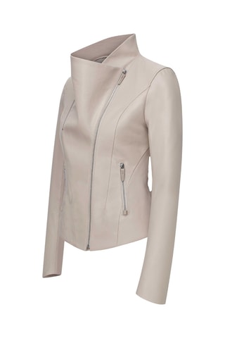 Casaco de couro de cordeiro Creme