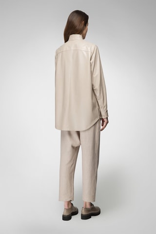 Casaco de couro de cordeiro Bege