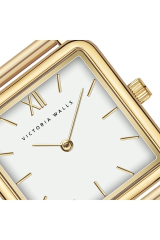 Stalen Quartz Horloge Goudkleurig en Wit  - Victoria Walls