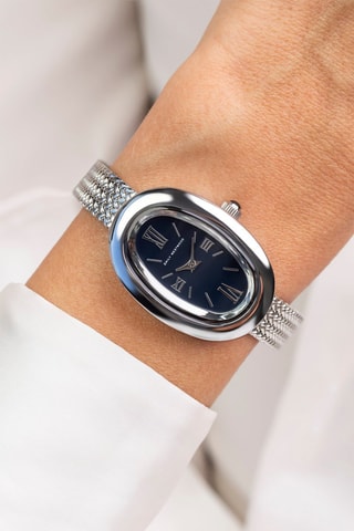 Stalen Quartz Horloge - Zilverkleurig en zwart - Emily Westwood