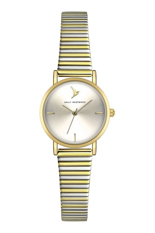 Stalen Quartz Horloge - Goudkleurig en Zilverkleurig - Emily Westwood