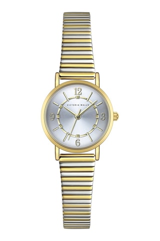 Stalen Quartz Horloge - Goudkleurig en Zilverkleurig - Victoria Walls