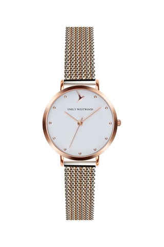 Stalen Quartz Horloge - Roségoudkleurig en zilverkleurig - Emily Westwood