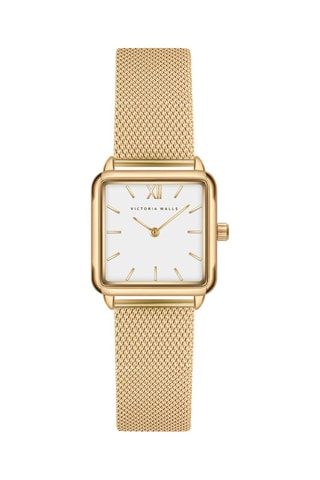 Stalen Quartz Horloge - Goudkleurig en wit - Victoria Walls