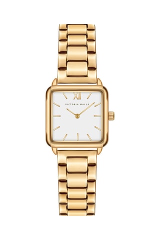 Stalen Quartz Horloge Goudkleurig en Wit - Victoria Walls