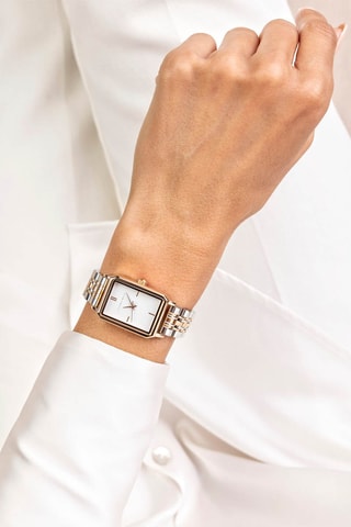 Stalen Quartz Horloge Roségoudkleurig en Zilverkleurig - Victoria Walls 