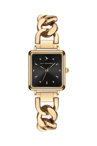 Stalen Quartz Horloge - Goudkleurig en zwart - Emily Westwood