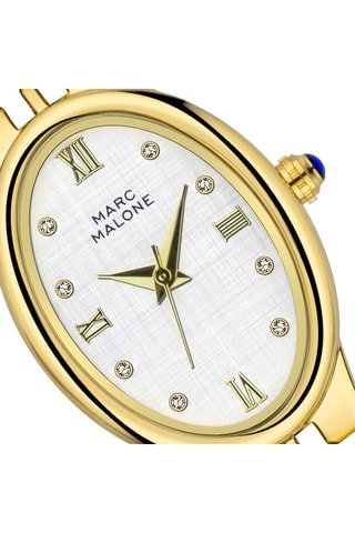 Stalen Quartz Horloge - Goudkleurig - Marc Malone