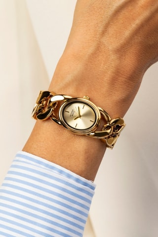 Stalen Quartz Horloge - Goudkleurig - Victoria Walls