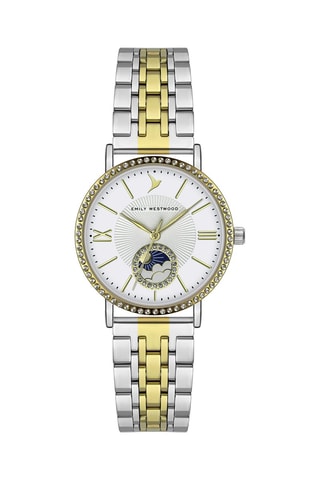 Stalen Quartz Horloge - Goudkleurig en Zilverkleurig - Emily Westwood
