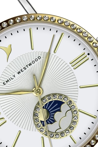 Stalen Quartz Horloge - Goudkleurig en Zilverkleurig - Emily Westwood