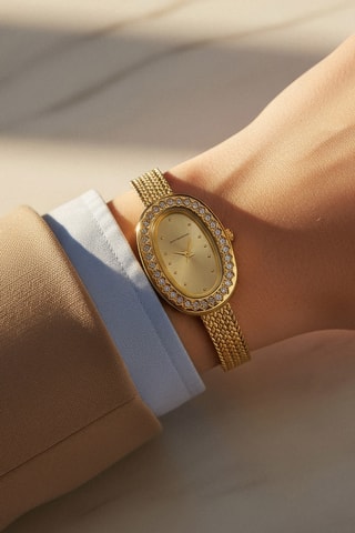 Stalen Quartz Horloge - Goudkleurig - Emily Westwood