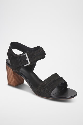 Sandalias de piel de tacón KarseaHi - Negro