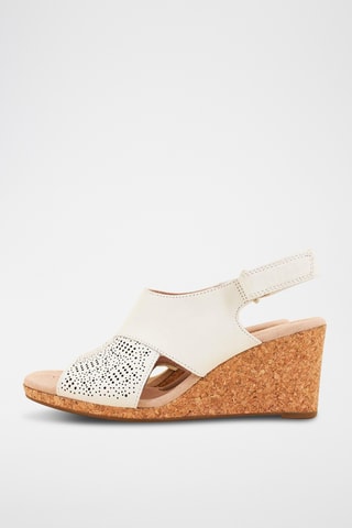 Sandalias de piel de cuña Lafley Joy - Blanco