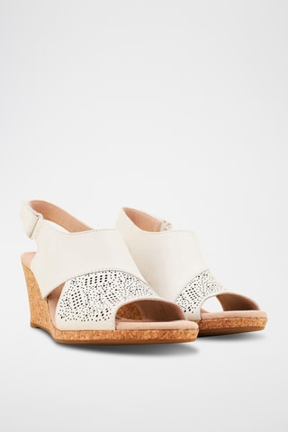 Sandalias de piel de cuña Lafley Joy - Blanco