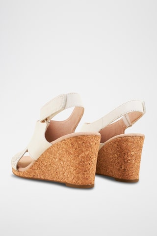 Sandalias de piel de cuña Lafley Joy - Blanco