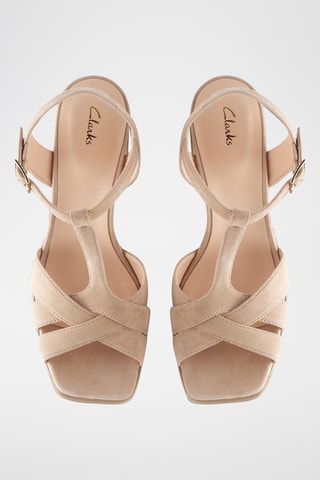 Sandalias de nobuk de tacón Nisby - Beige