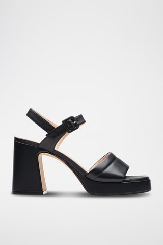 Sandalias de piel de tacón Patema Part - Negro