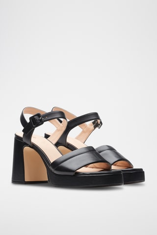 Sandalias de piel de tacón Patema Part - Negro