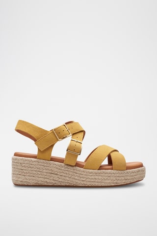 Sandalias de nobuk de cuña Kimmei Buckle - Amarillo