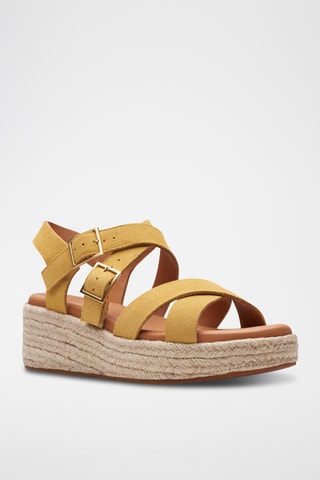 Sandalias de nobuk de cuña Kimmei Buckle - Amarillo